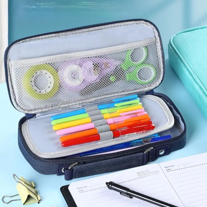 Factory Student canvas pencil case creative large-capacity handbag portable stationery box