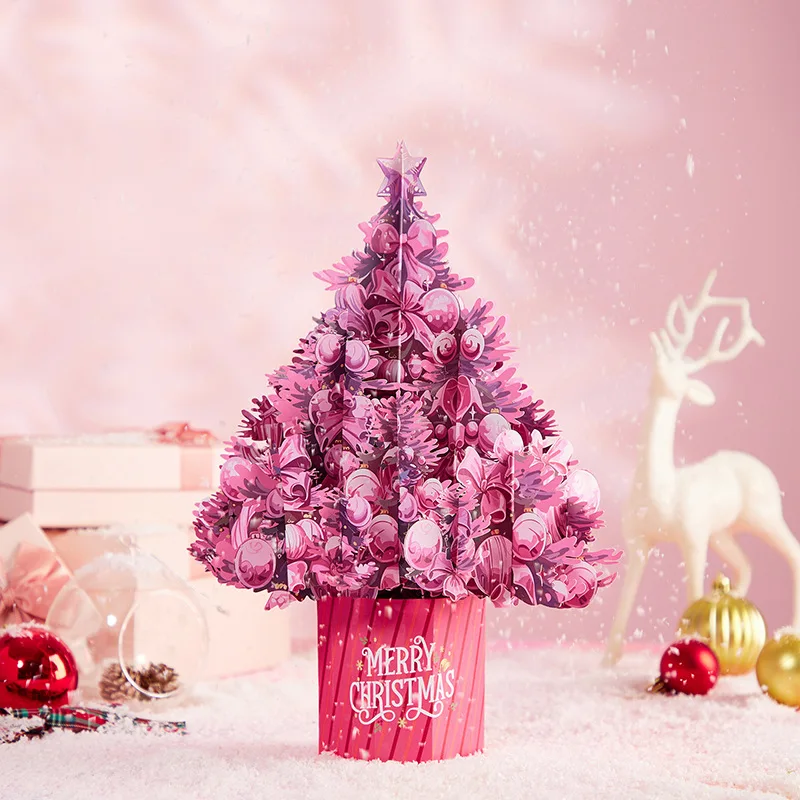 Explosive Christmas tree three-dimensional cards Christmas 3D cards flowers cards spot wholesale cross-border wholesale
