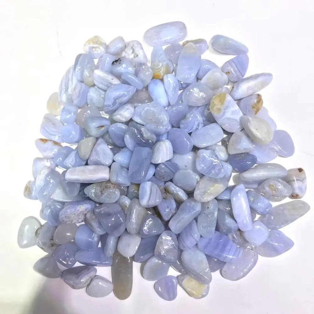 Home Decoration Natural Blue Jade Gemstone Stone Blue Agate Crystal Tumbled Rock