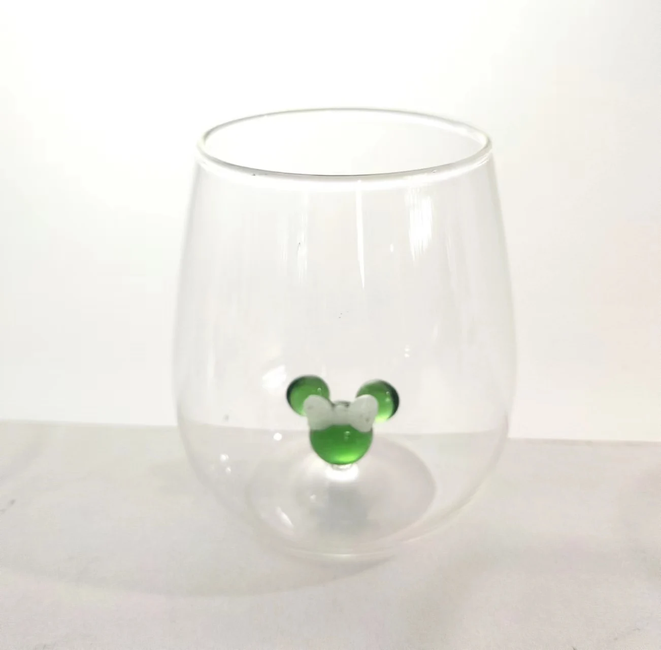 Creative Glass Cup With 3D Ornament Inside Hand Brown Glass Coffee Mug Heat Resistant Tea Cup Glass Mug