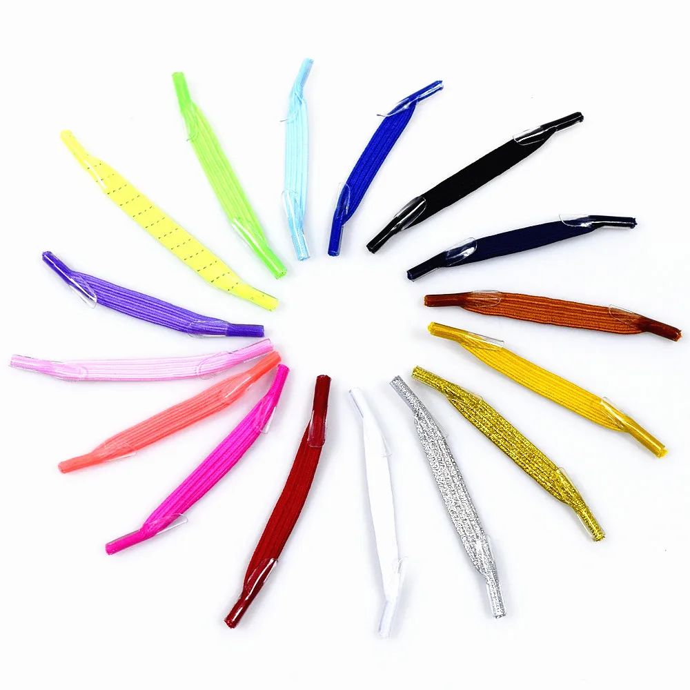 Высокое качество без галстука мини шнурки Гибкая плоская эластичная 16 шт./пакет для обуви