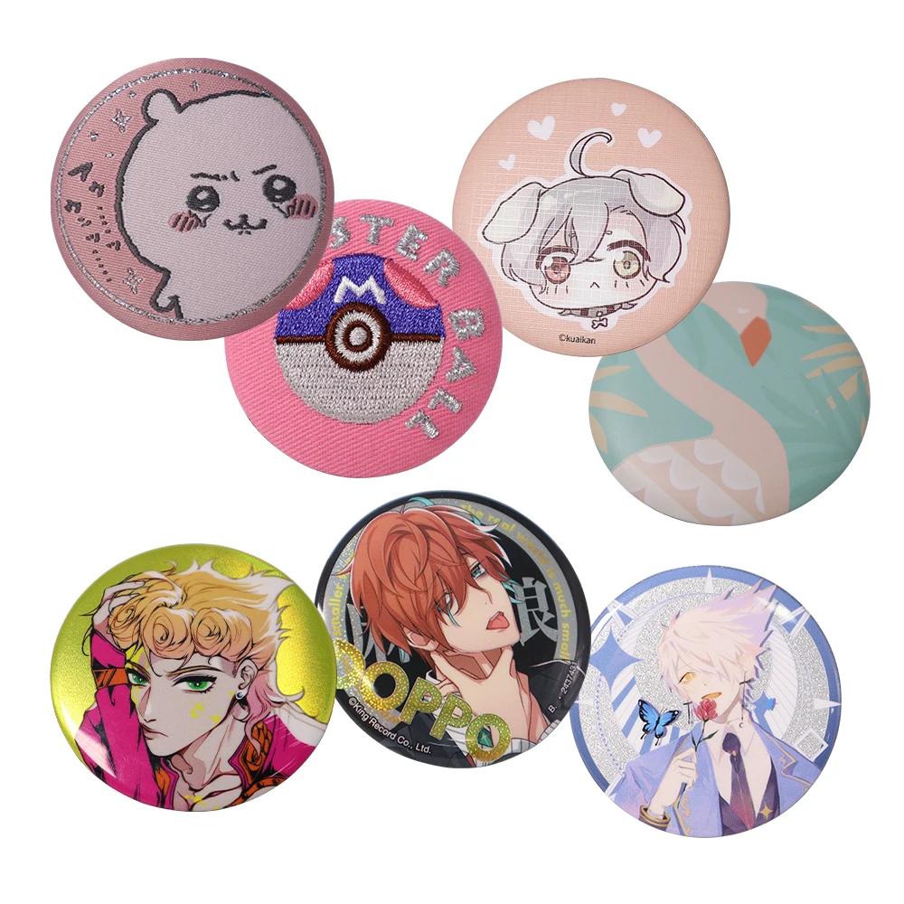 Hot Sale 2024 New Custom Tinplate Anime Round Tin Badge Pin Tin Button Badges Metal Logo Custom Badge
