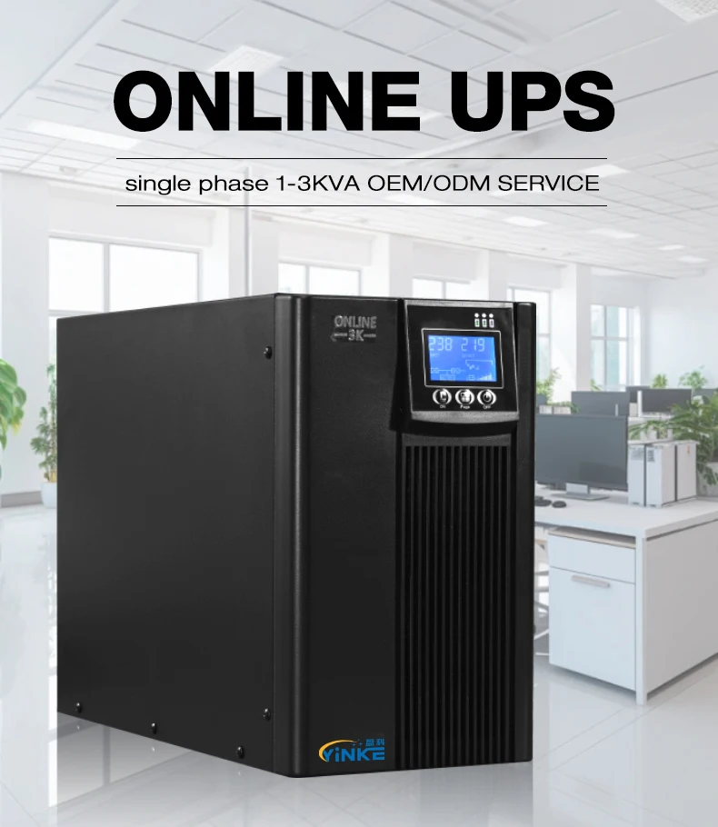 UPS 220V 3KVA Online UPS 72vdc Pure Sine Wave Uninterrupted Power Supply Built-in Battery