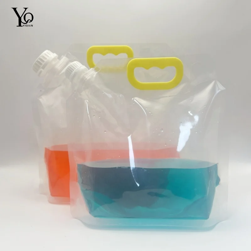 Good in Stock Transparent Plastic Spout Bag Self Standing Washing Soup Liquid Shampoo Pouch with Cap