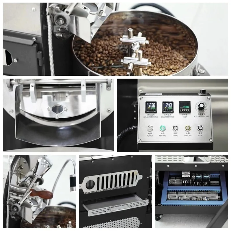 
best price Dual wall stainless steel 12kg coffee roaster with data logger 