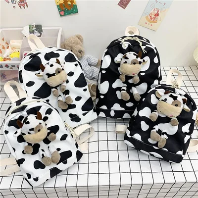 Korean Little Book Bags Cows Children Pack School Bag Girl Kids Backpack Cute Fashion Cartoon School Girls For Teenagers