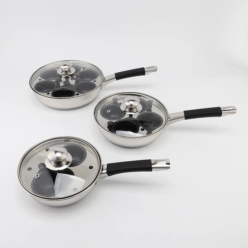 2/4/6 pcs Non-stick Egg Cups Poached Egg Cooker Stainless Steel Egg Poacher Pan