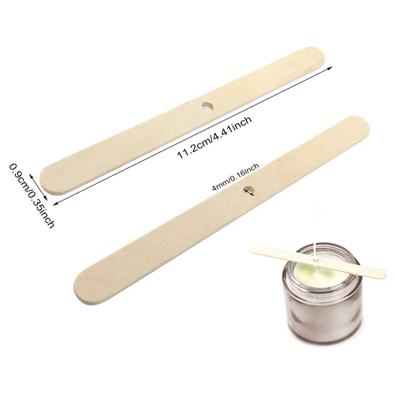 PUSISON Scented Candle DIY Wooden Wick Holder Plate 114*10MM Customize Package Tin Candle Jar with 4MM Cotton Candle Wick Holder