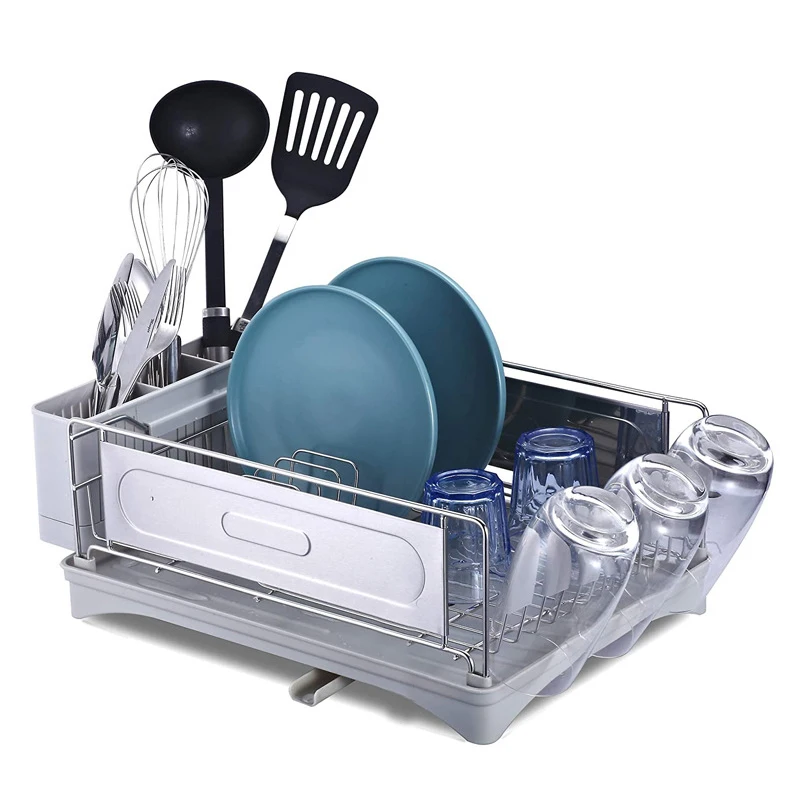 Factory Price Stainless Steel Kitchen Utensil Dish Drying Rack Single Tier Draining Plate Dish Rack
