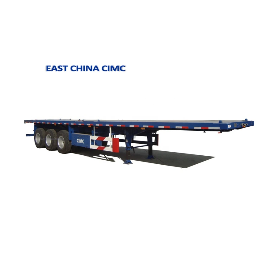 40 Feet Shipping Container Flat Deck Trailer Flatbed Truck Trailer Multi Axle Chassis Container Flat Bed Trailer CIMC