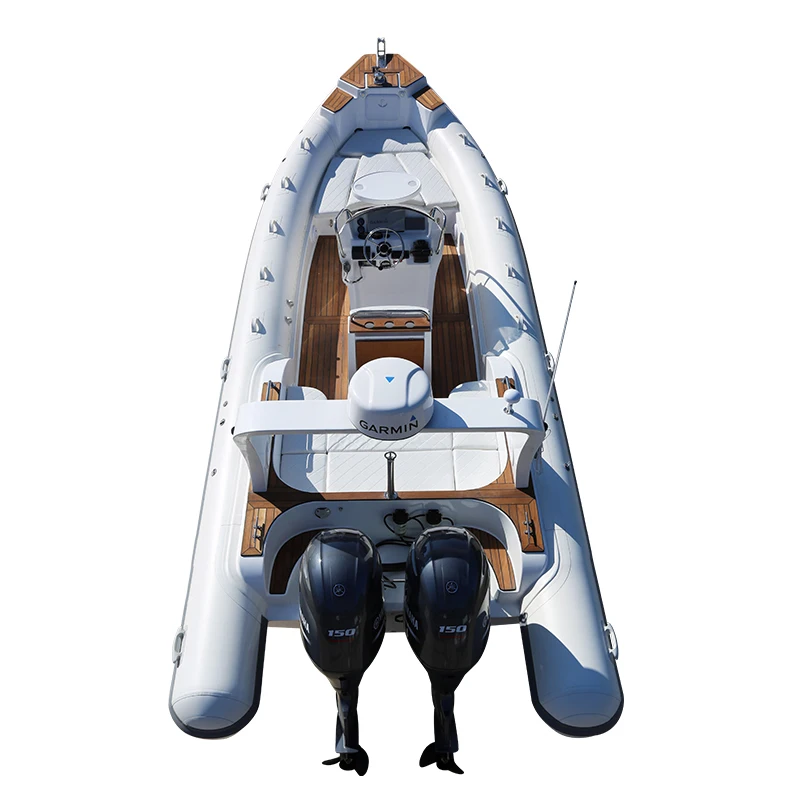 Outdoor Sports Luxury Inflatable Rib Boat with Outboard Engine PVC Aluminum & Hypalon Fiberglass Hull for Fishing
