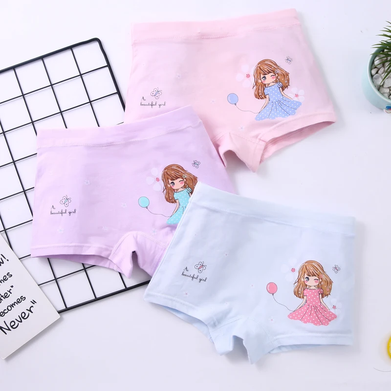 
Lovely cartoon print underpants pure cotton kids panties girls boxer trunks 