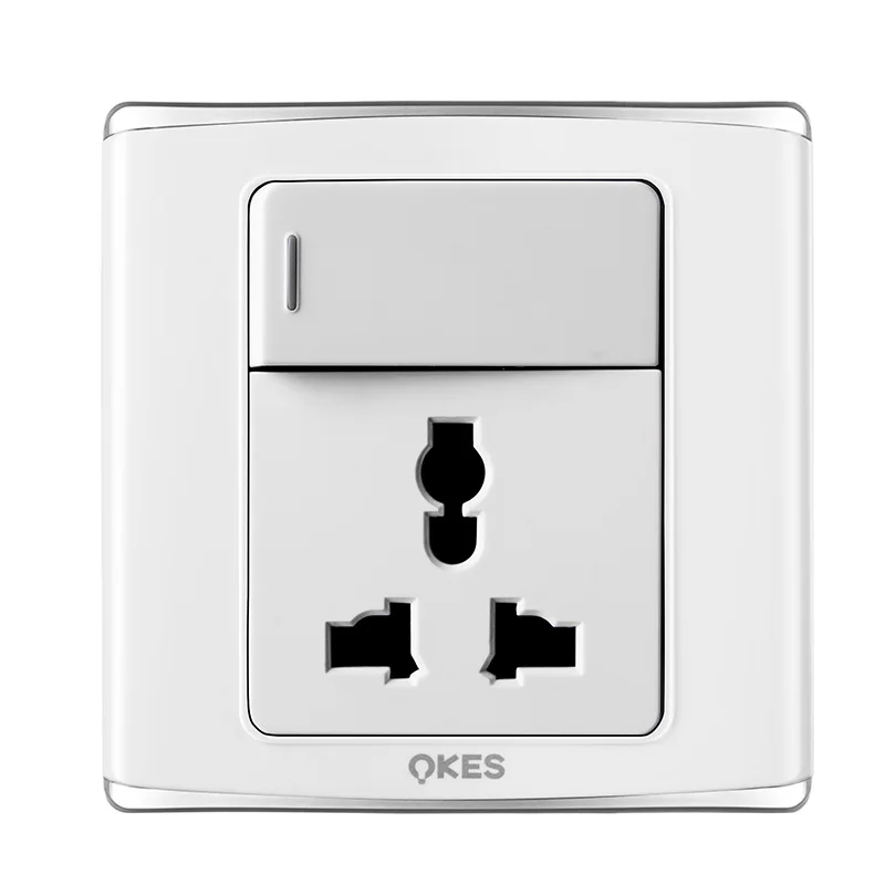New Designed Switch Power Flat Switched Socket with Push Button