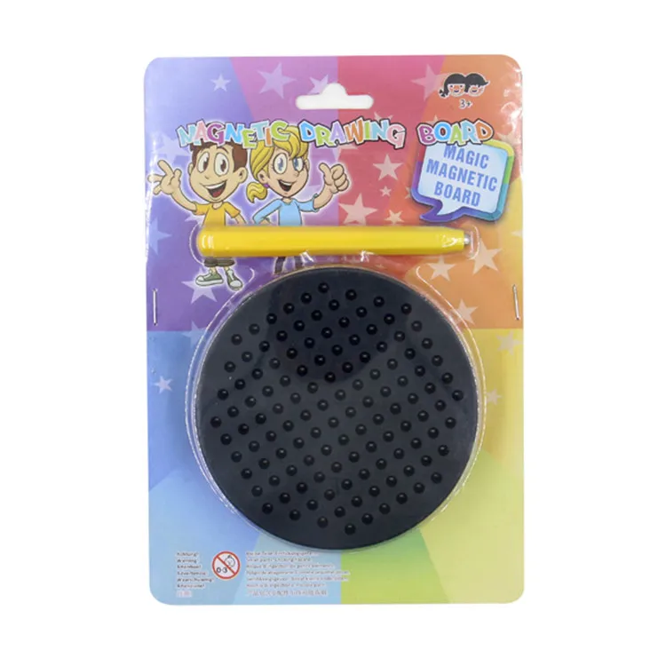 Mini Round Magnetic Steel Beads Learning Drawing Board writing board drawing magpad Educational toys  magpad round with pen hold