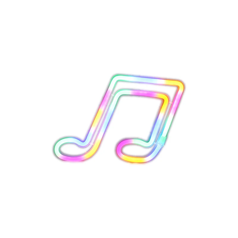 Wanxing LED Neon Light Music Note Neon Lights Night Light Concert Wall Lamp For Bedroom Battery USB Power Nightlight For Party