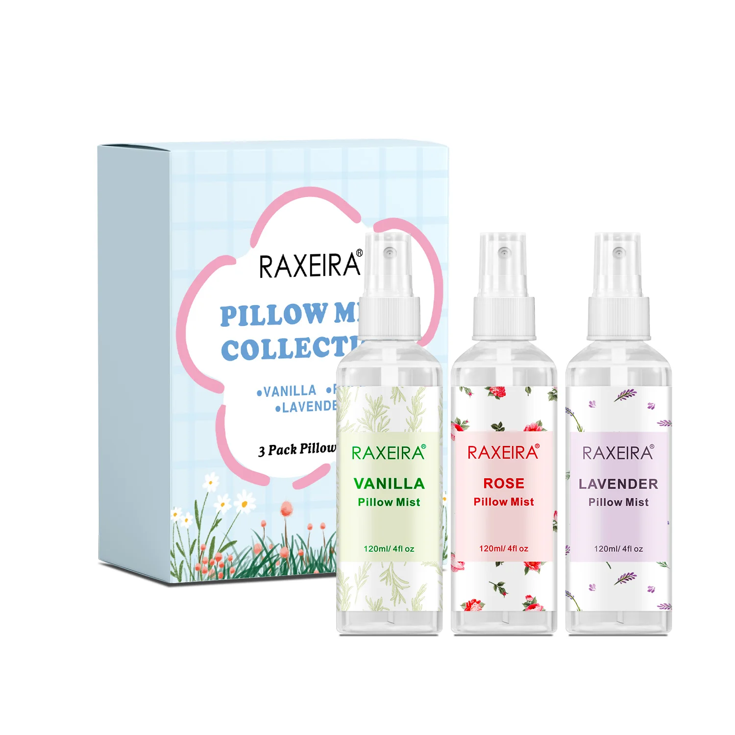 Private Label Pillow Mist Room Spray Organic Relaxation Natural Aromatherapy Rose Vanilla Lavender Essential Oil Spray