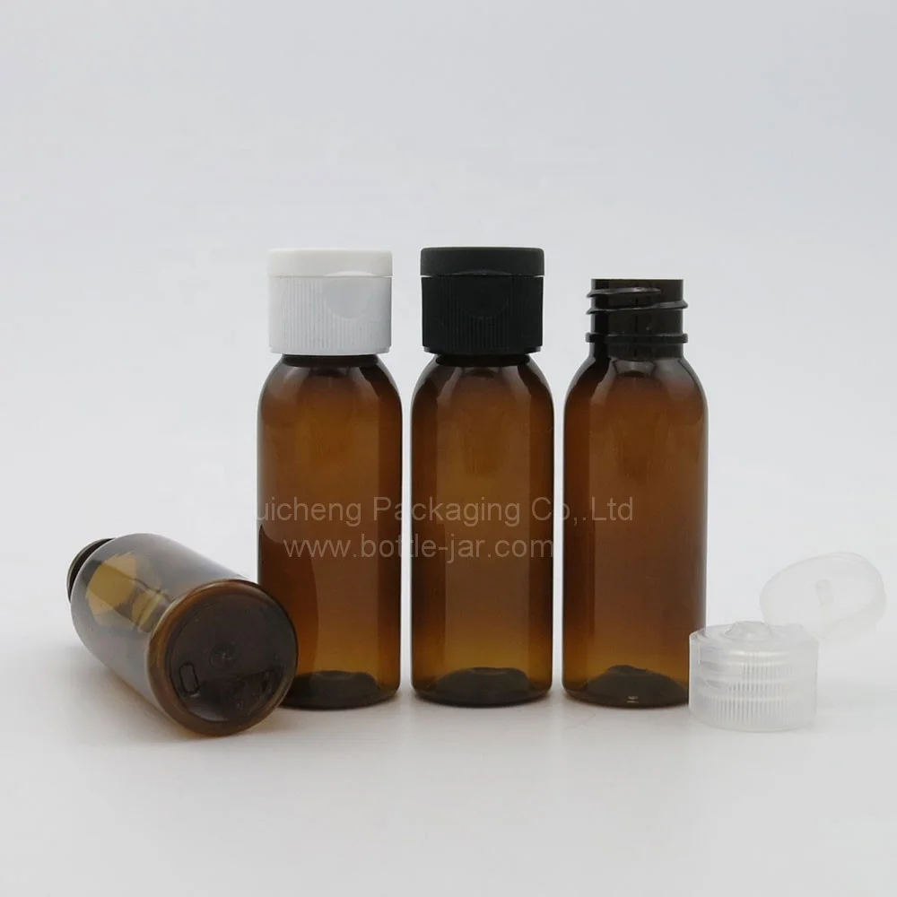 Empty 30ml Plastic PET Clear Flip Lid Lotion Bottles Cosmetic Shampoo Sample Containers Travel Liquid Refillable Vials