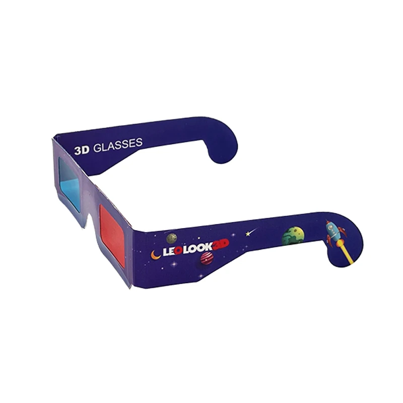Custom Printing Red Blue 3D Paper Glasses Cardboard 3D Game Glasses for Computer telephone TV