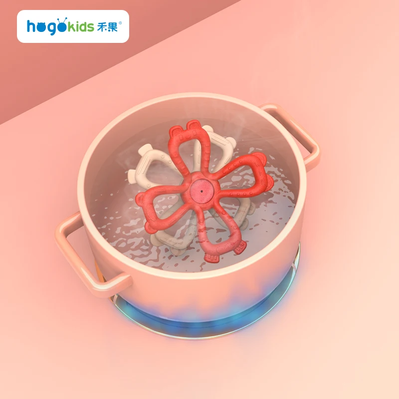 OEM Wholesale  BPA Free Cute Cartoon Shape Silicone Teether Baby Chew Toy Teether