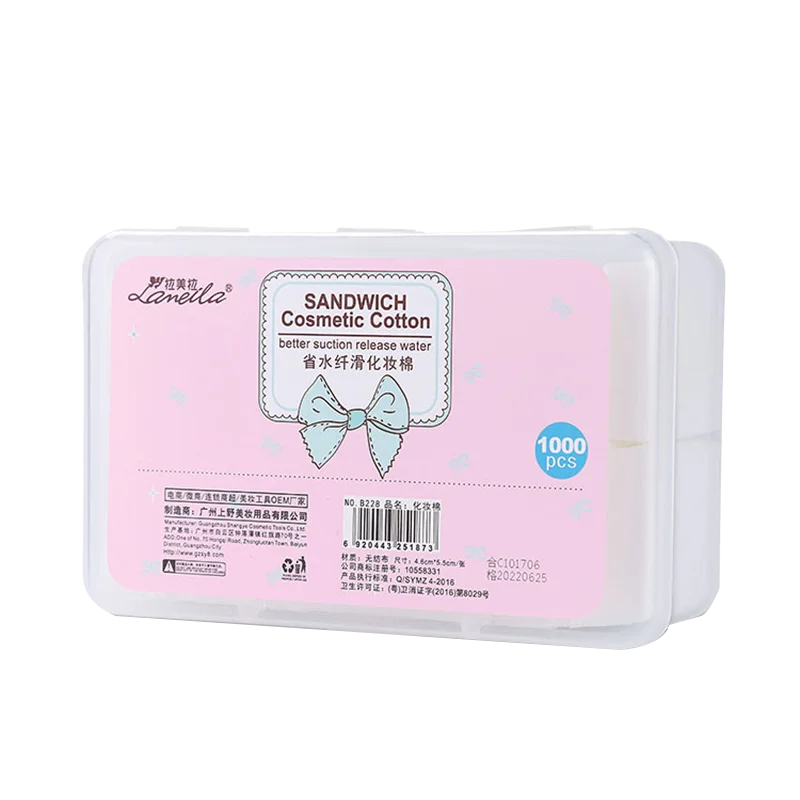 Lameila 1000pcs Organic Cotton Pads For Women Thin Save Water Organic Soft Cotton Pad Skin Care Make Up Removal Cotton Pad B228