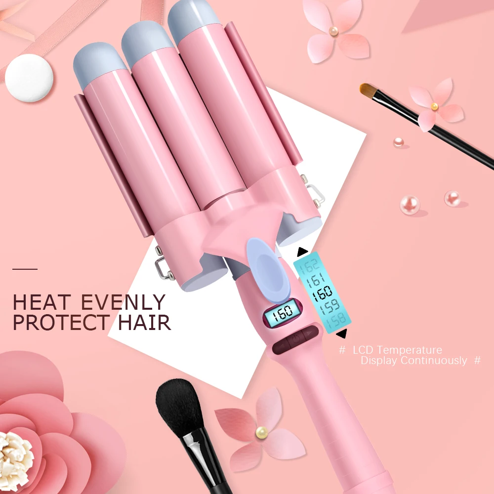 2021 new Ceramic coating Curling Iron LCD Display Curling Wand Dual Voltage Roller Hair Curler