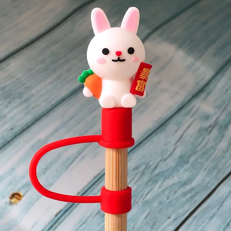 Christmas Silicone straw toppers for plastic and metal straw for skinny tumbler 20oz 30oz