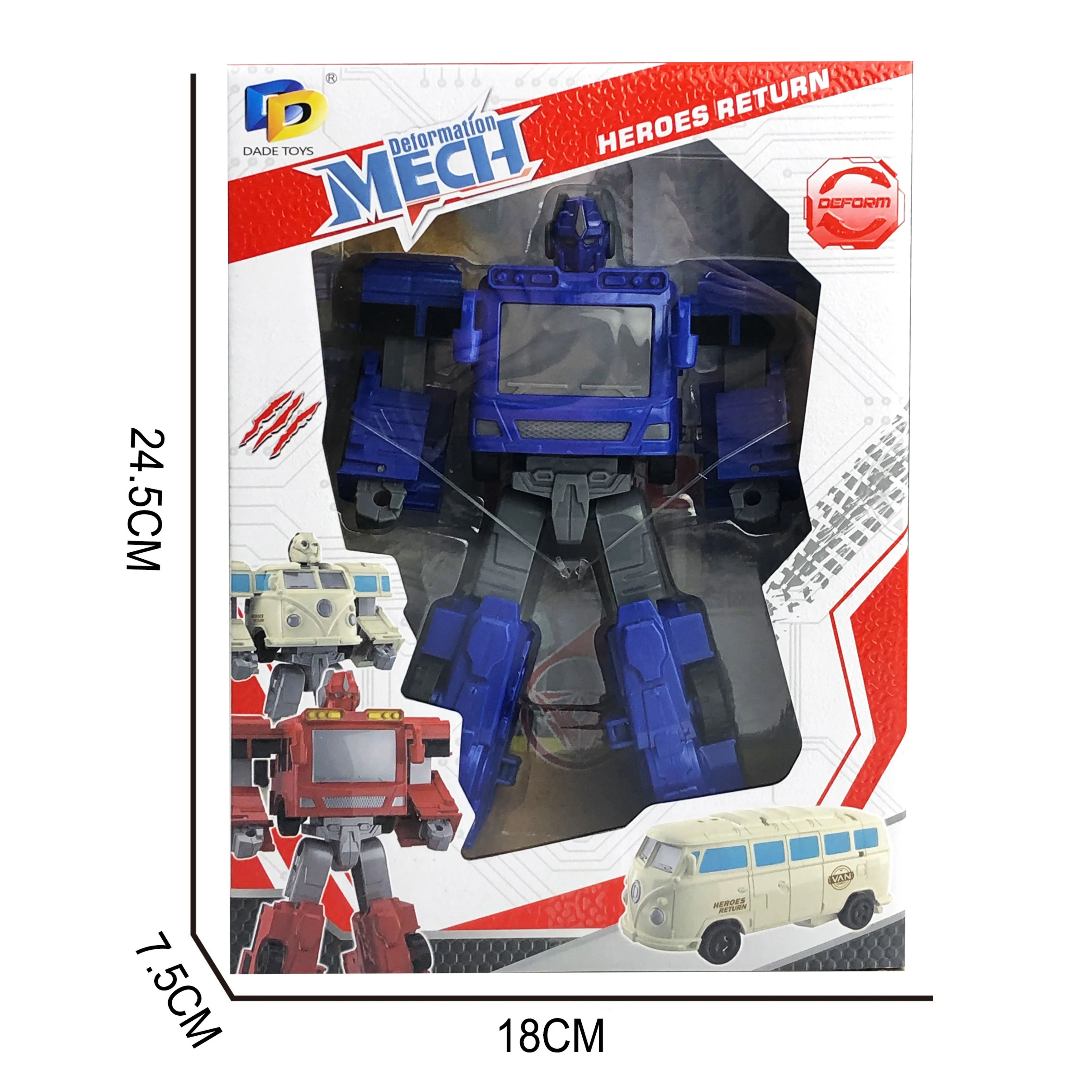2023 New Arrival Children Deformation Robot Model Car Educational Transform Action Assembled Plastic Vehicle