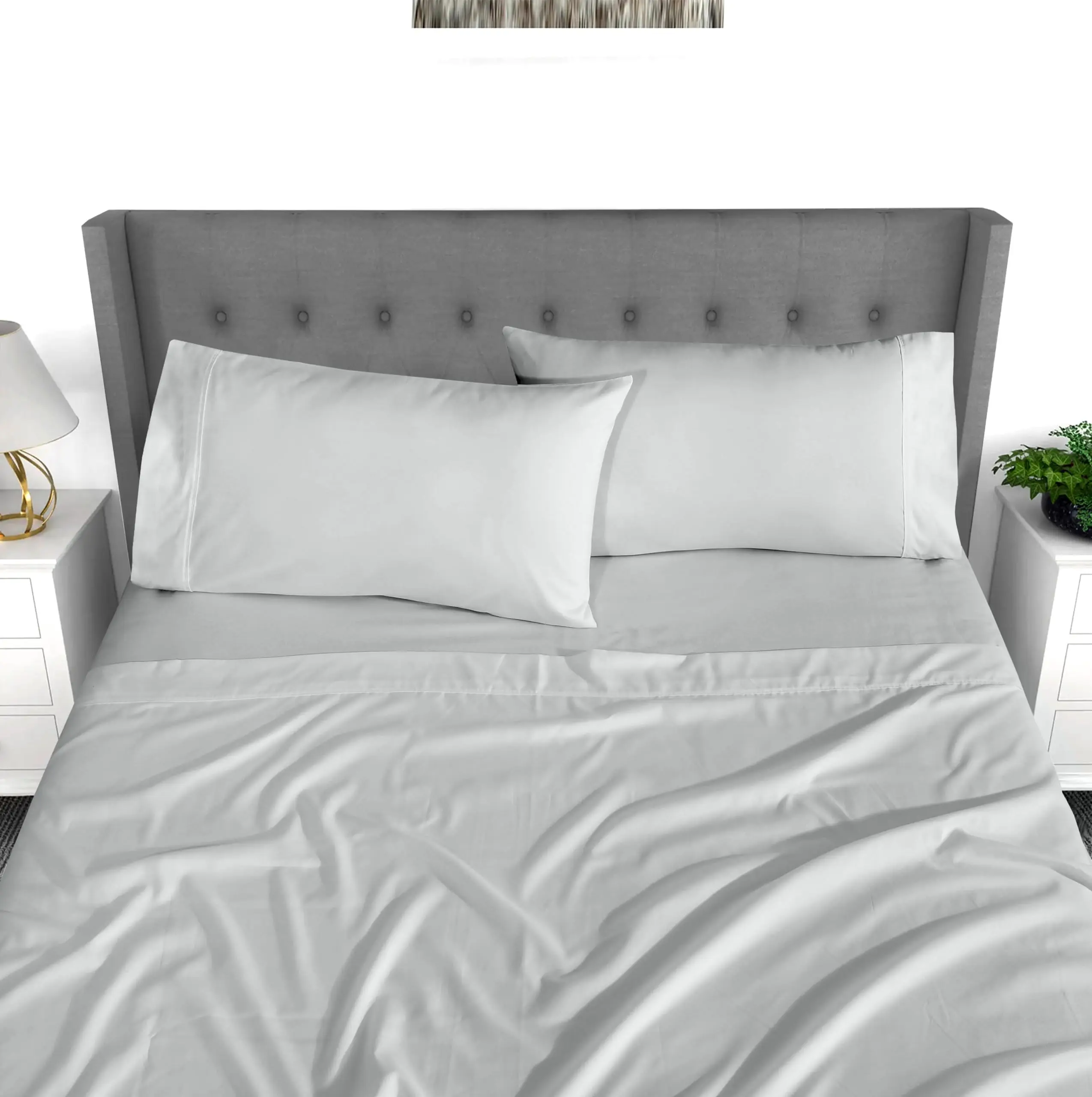 Brushed Microfibre Soft Polyester 3pcs 4 pcs Flat Sheet Fitted Sheet Hotel Bed Bedding Set Home Bedding Sheet Set