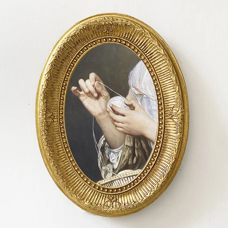 American rustic pastoral farmhouse oval texture craft resin photo frames