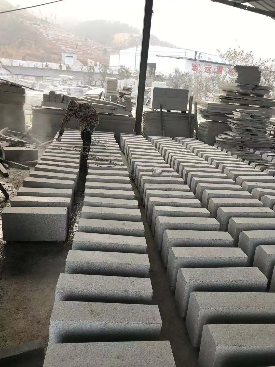 Macheng G603 серая и белая гранитная плитка строительный материал плита готовый блок разрезанный по размеру полосатый камень