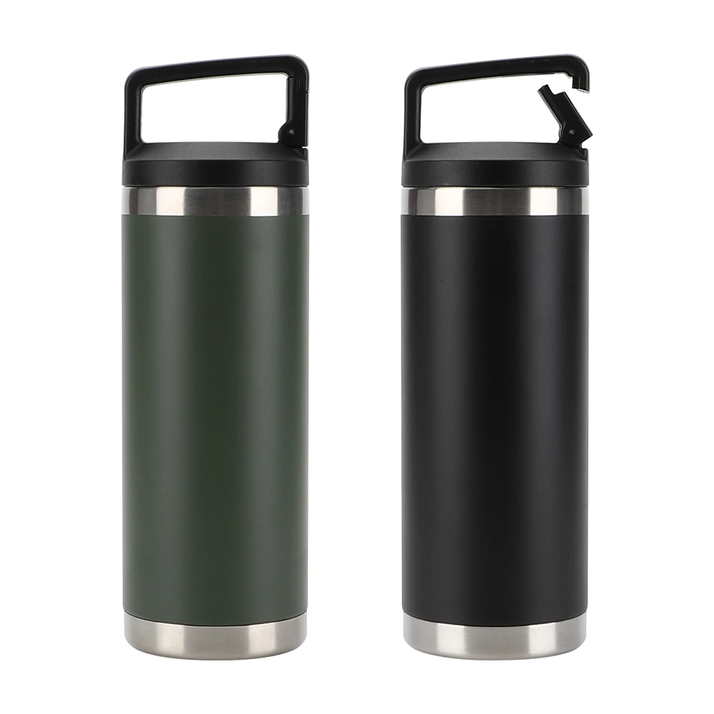 530ML Insulated Keep Hot and Cold 304ss Insulated  Double Wall Stainless Steel Sport Water Bottle with 2 Different Lids