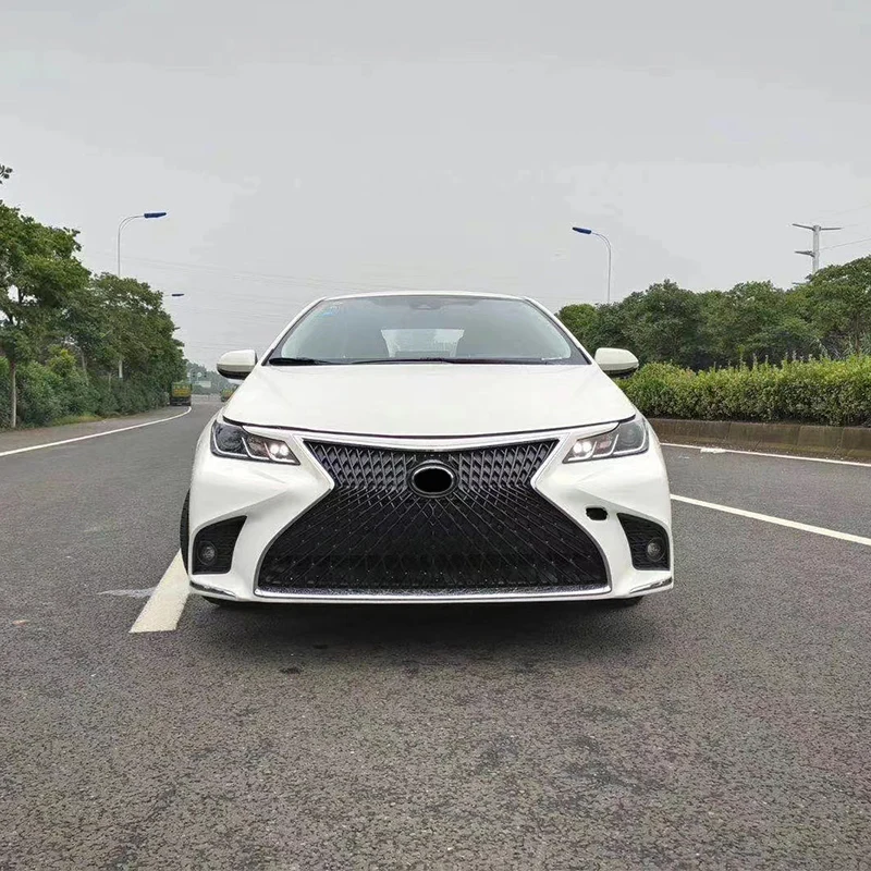 
High quality PP material body kit for Toyota Corolla 2019 2020 2021 upgrade to Lexus LS model include front rear bumper assembly 