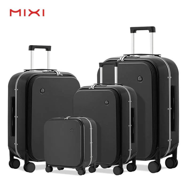 Mixi Korean business TSA lock universal wheel spinner luggage case traveling carry on suitcase with front pocket