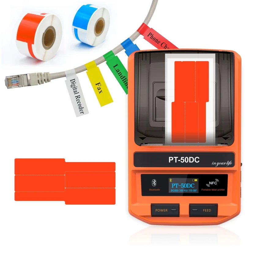 PT-50DC small portable Printer Jewelry price tag, barcode tag folder label, cable label printer