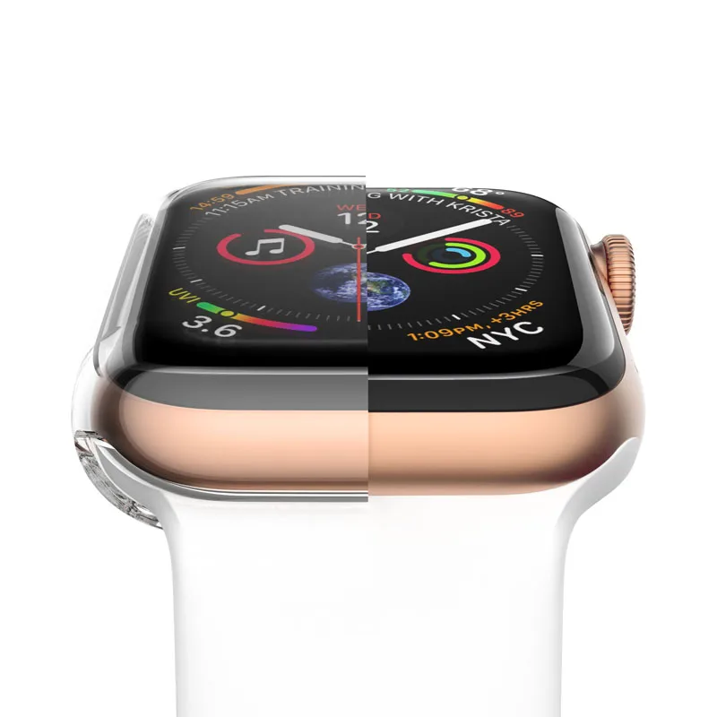  Прозрачный силиконовый защитный чехол для Apple Watch Series 5 4 3 2 1 44