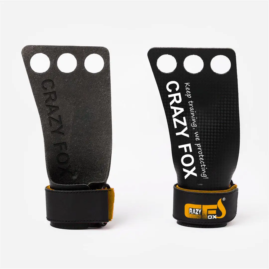 3 holes carbon Gymnastic hand grips for Kettle bell, dumbbell,barbell,Weight lifting,crossfit,workout Palm Protection gloves