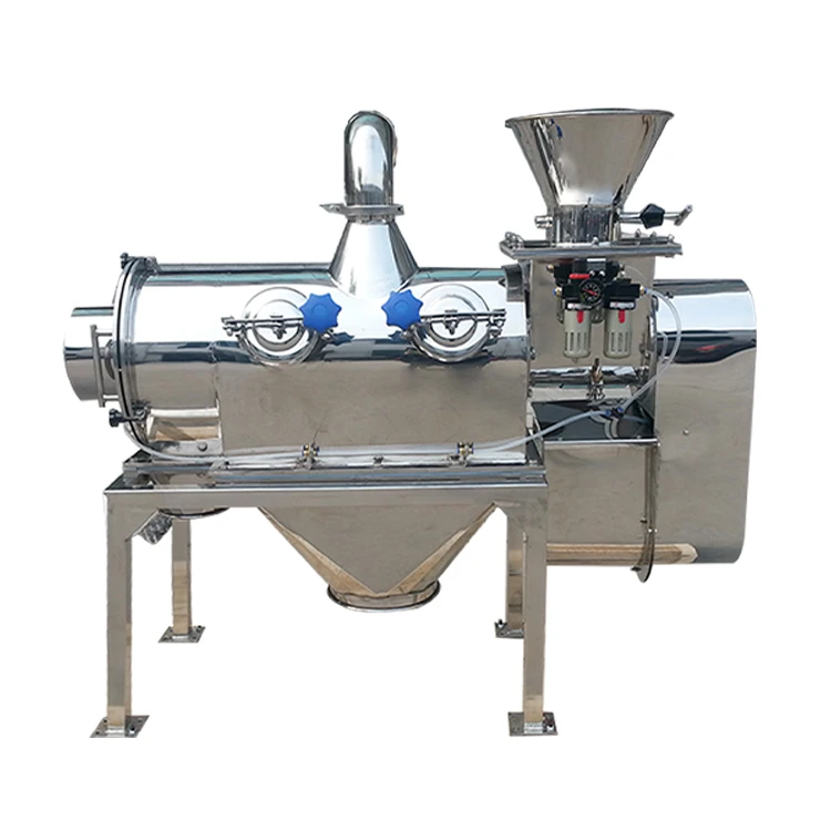 Industrial chemical powder centrifugal sifter air flow sieving machine for food powder separating