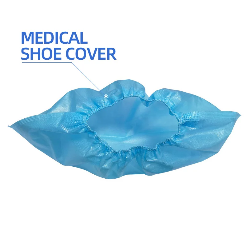 
Snowwolf disposable waterproof medical shoe covers PP+ PE 40gsm with ultrasonic process 