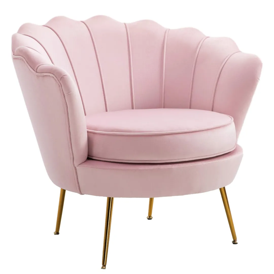 Стильный и красивый бархатный металлический стул с лепестками для гостиной