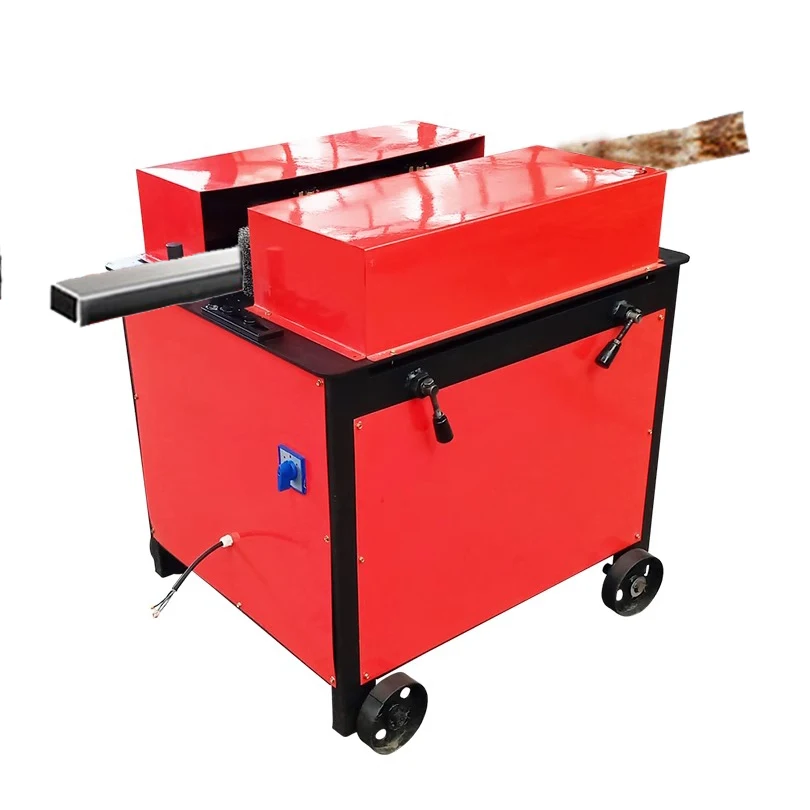 cheap Square Steel Angle Iron 4-axis Reverse Rust Removal Machine I Round bar Polishing