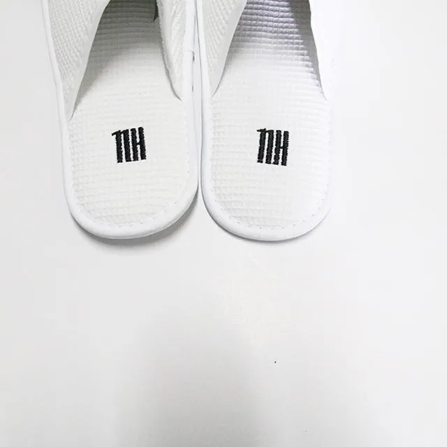 Wholesale Disposable Cheap Custom Spa Shower waffle  Hotel Slipper