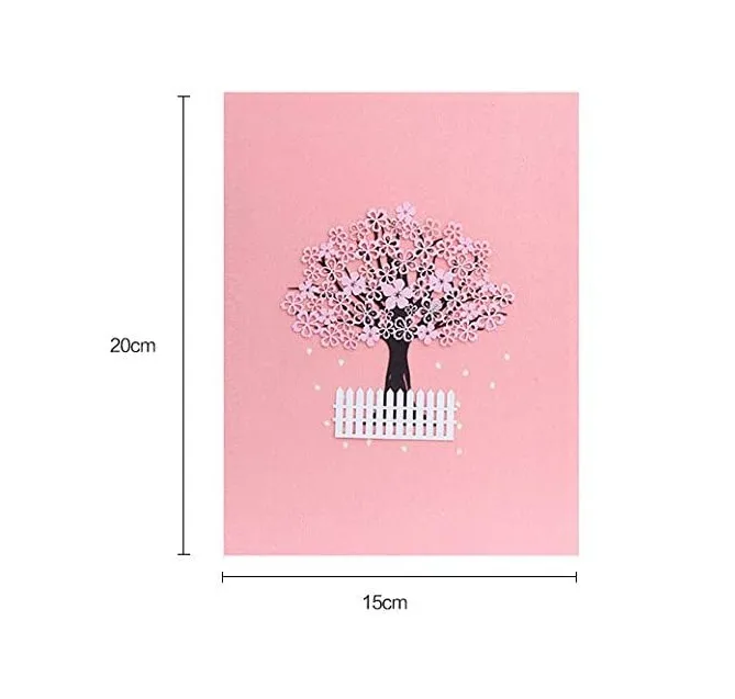 
Custom Printing 3D Pop Up Card, Festival and anniversary Creative Greeting Card, Pop Up Tree Card Postcard 