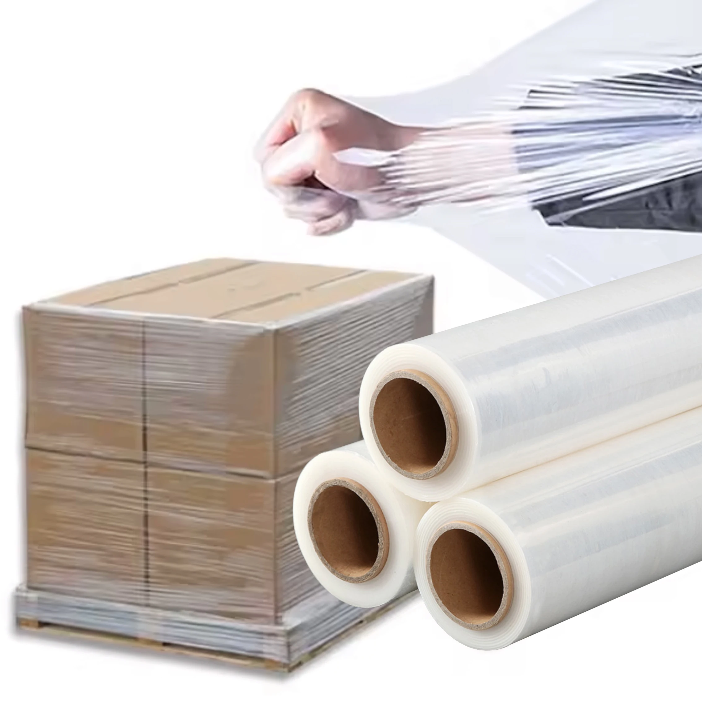 Moisture Proof Soft Packaging Film Transparent Stretch Film 17 micron PE Factory Price Lldpe Clear Stretch Film Wrap 500kg