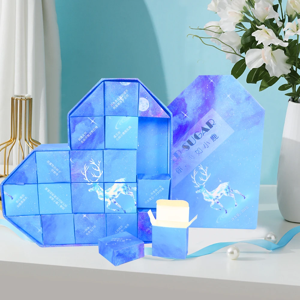 Avent Calendar Box Custom Christmas Advent Calendar Cosmetic Gift Packaging Boxes
