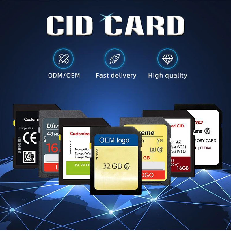 Original Chip Customized Your CID Changeable CID SD Card High Quality 8gb 16gb 32gb 64gb 128gb Custom CID Changed SD Card