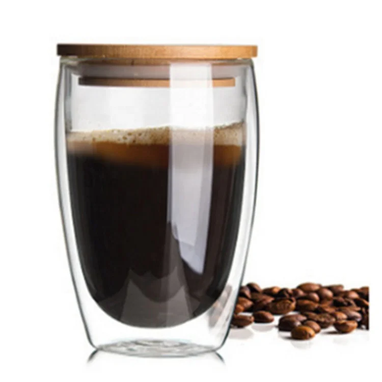 
Double Wall Glass Insulated clear glass mug Cups for tea coffee latte cappuccino 