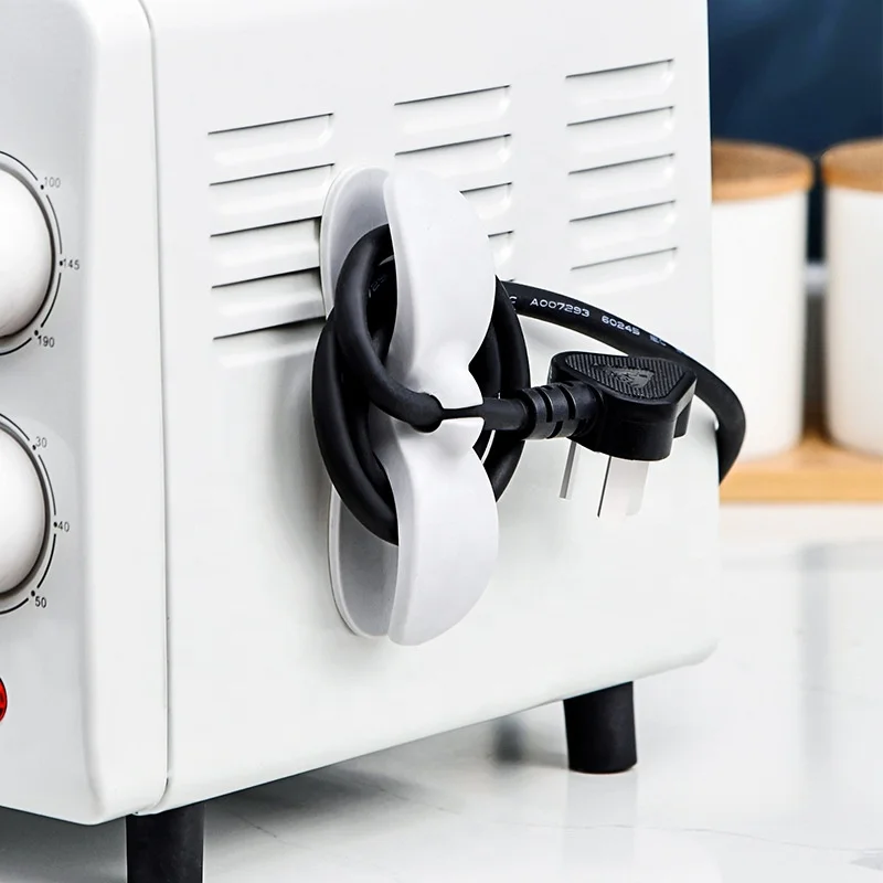 Kitchen Plastic Winder Cord Wrapper Cable Holder Clips