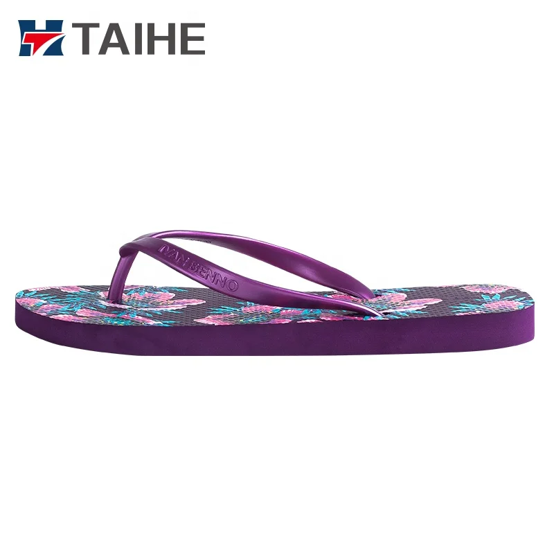 Fashion Summer Ladies Beach Sandals for Flip Flops PVC Winter Shoes for Women Natural Rubber Sole and Pvc Strap Customized Size