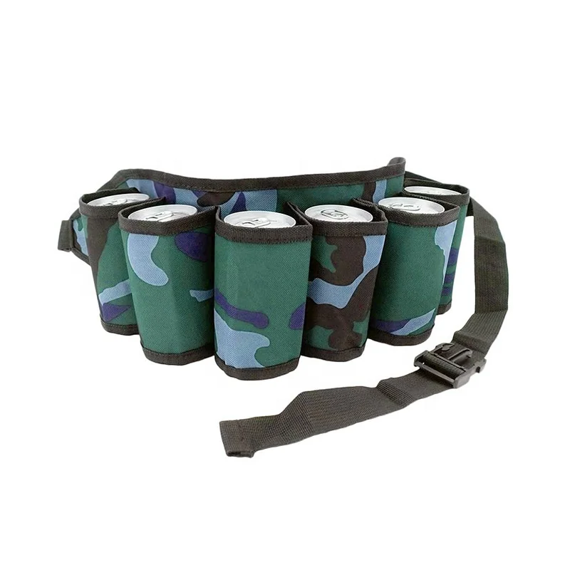Factory Direct 6 Pack Holster Can Cooler Beer Waist Bag Holder Full Color Washable Beer Belt Storage Bag Pack tool