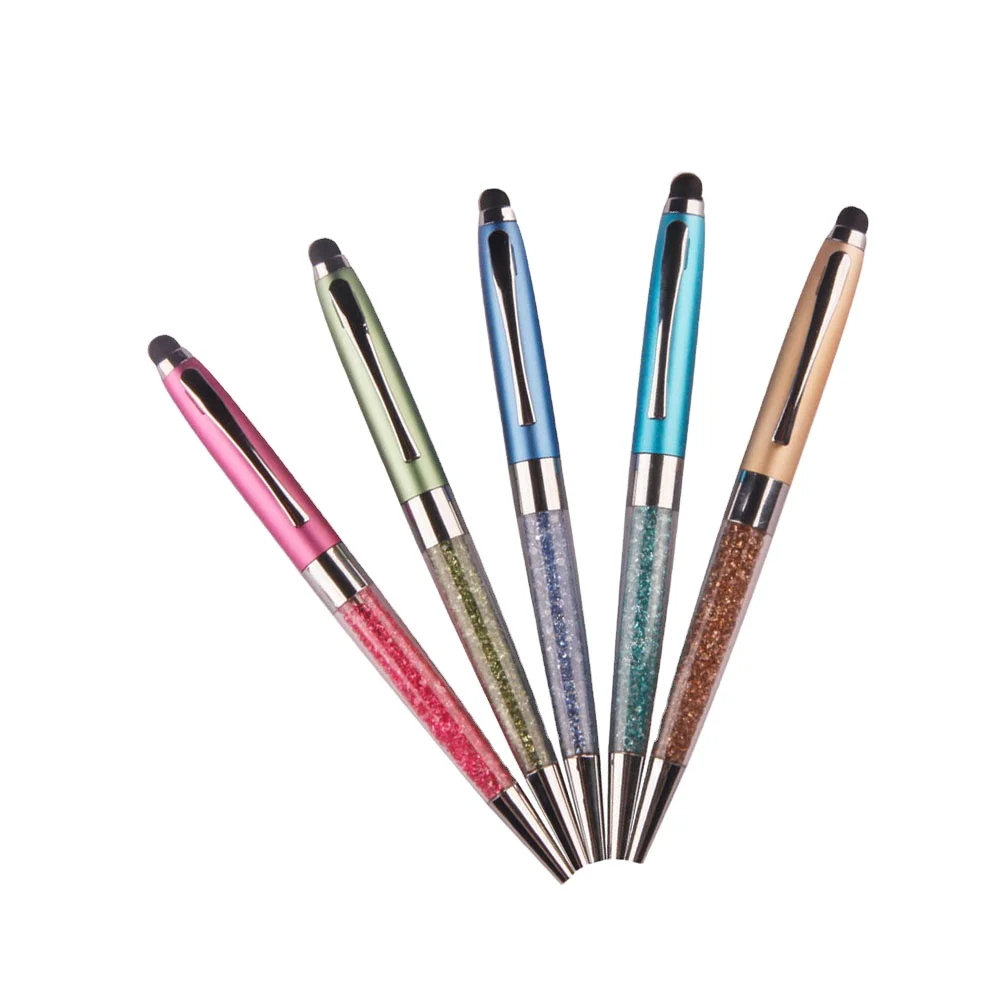 Hot sale touch screen ball pen custom engrave logo advertisIng crystal pen with stylus
